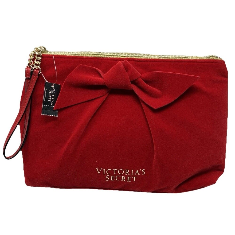 Victoria's Secret Red Velvet Glam Makeup Bag Wristlet Cosmetic Case